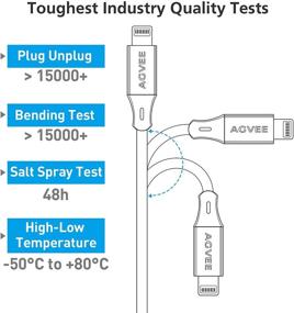 img 1 attached to 🔌 AGVEE [3 упаковки 6 футов] Зарядное устройство iPhone Lightning Cable, оплетенный кабель для быстрой зарядки данных, неразрушимый кончик для iPhone 12 11 Pro Max X XS XR, 10 9 8 7 6S 6, iPad, iPod, совместимость с чехлом, серого цвета.