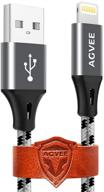 🔌 agvee [3 упаковки 6 футов] зарядное устройство iphone lightning cable, оплетенный кабель для быстрой зарядки данных, неразрушимый кончик для iphone 12 11 pro max x xs xr, 10 9 8 7 6s 6, ipad, ipod, совместимость с чехлом, серого цвета. логотип