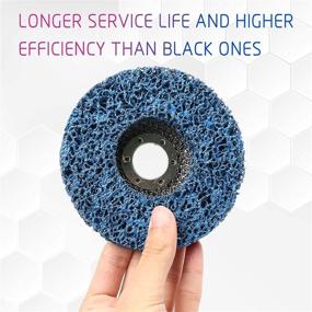 img 2 attached to 🔵 LotFancy Stripping Disc - Quick and Easy Paint and Rust Removal for Angle Grinder - 6PCS 4 1/2” x 7/8” Silicon Carbide Abrasive Wheel - Ideal for Wood, Metal, Fiberglass - Blue