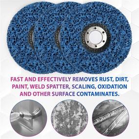 img 1 attached to 🔵 LotFancy Stripping Disc - Quick and Easy Paint and Rust Removal for Angle Grinder - 6PCS 4 1/2” x 7/8” Silicon Carbide Abrasive Wheel - Ideal for Wood, Metal, Fiberglass - Blue