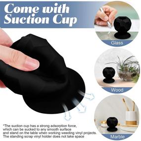 img 3 attached to 🧺 Vinyl Weeding Scrap Collector with Suction Cups - Silicone Suctioned Craft Tool for Easy Vinyl Disposal, Ideal for Weeding Supplies (Black, 1 Piece)
