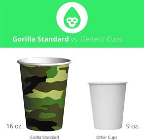 img 2 attached to Gorilla Standard Eco-friendly 16oz. Camo Cups: Premium Disposable Hot & Cold Beverage Set - Family Pack of 20