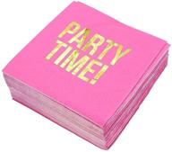 💖 vibrant hot pink paper napkins with gold foil – 50 pack, ideal party time party supplies (5 x 5 inches) logo