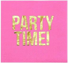 img 1 attached to 💖 Vibrant Hot Pink Paper Napkins with Gold Foil – 50 Pack, Ideal Party Time Party Supplies (5 x 5 Inches)