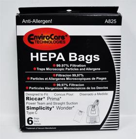 img 1 attached to 🧹 Prima and Wonder Type C Canister Vacuum Cleaner Bags - EnviroCare Replacement HEPA Filtration, Green Collar System (6 bags)