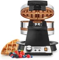 🧇 crux 14614: double rotating belgian waffle maker with nonstick plates, stainless steel housing & browning control - black логотип