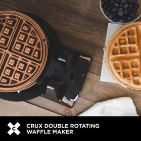 img 1 attached to 🧇 Crux 14614: Double Rotating Belgian Waffle Maker with Nonstick Plates, Stainless Steel Housing & Browning Control - Black