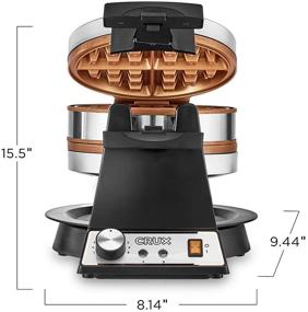 img 3 attached to 🧇 Crux 14614: Double Rotating Belgian Waffle Maker with Nonstick Plates, Stainless Steel Housing & Browning Control - Black