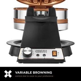 img 2 attached to 🧇 Crux 14614: Double Rotating Belgian Waffle Maker with Nonstick Plates, Stainless Steel Housing & Browning Control - Black