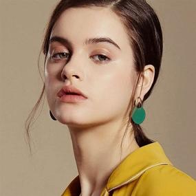 img 1 attached to 💃 YEEVAA Gold Fashion Matte Paint Discs Dangle Earrings—Stylish Statement Jewelry Gift for Women and Girls