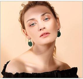 img 3 attached to 💃 YEEVAA Gold Fashion Matte Paint Discs Dangle Earrings—Stylish Statement Jewelry Gift for Women and Girls