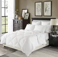 🛏️ downluxe lightweight white down comforter queen size with 550+ fill power – 100% cotton shell and down proof, 230 thread count logo
