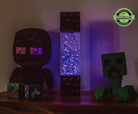 img 3 attached to 🔥 12-Inch Tall Official Minecraft Multi-Nether Portal Glitter Motion Lamp with LED Light - Bedside Table Lamp for Desk, Home Decor Accessories and Room Essentials