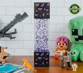 img 2 attached to 🔥 12-Inch Tall Official Minecraft Multi-Nether Portal Glitter Motion Lamp with LED Light - Bedside Table Lamp for Desk, Home Decor Accessories and Room Essentials