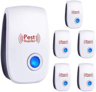 🪲 jricoo 6 pack ultrasonic pest repeller - upgraded electronic indoor pest control for insects, mosquitoes, mice, cockroaches, rats, bugs, spiders, ants - white logo