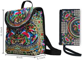 img 3 attached to 👜 Women's Handbags & Wallets - Surrylake Embroidered Lightweight Backpacks & Fashion Backpacks