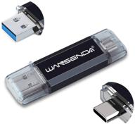 📲 wansenda otg type c & usb 3.0/3.1 flash drive 32gb 64gb 128gb 256gb 512gb usb thumb drive for android devices/pc/mac (32gb, black) - enhanced seo-friendly product title logo