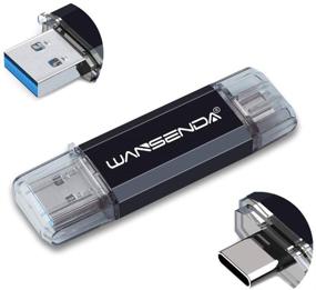 img 4 attached to 📲Флеш-накопитель WANSENDA OTG Type C & USB 3.0/3.1 32 ГБ 64 ГБ 128 ГБ 256 ГБ 512 ГБ USB Thumb Drive для устройств Android/ПК/Мак (32 ГБ, черный) - Улучшенное SEO-дружелюбное название продукта