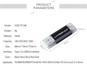 img 3 attached to 📲Флеш-накопитель WANSENDA OTG Type C & USB 3.0/3.1 32 ГБ 64 ГБ 128 ГБ 256 ГБ 512 ГБ USB Thumb Drive для устройств Android/ПК/Мак (32 ГБ, черный) - Улучшенное SEO-дружелюбное название продукта