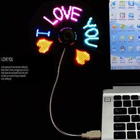 img 3 attached to 💻 Kbinter Mini USB Fan: RGB LED Programmable Cooling Fan for PC Laptop Notebook Desktops - Creative, Flexible Gooseneck, Colorful DIY Messages (2 Pack)