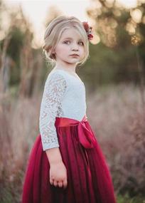 img 2 attached to 🌸 Burgundy Girls' Clothing: Flower Dress Pageant Dresses