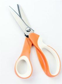 img 1 attached to 🧵 JISTL Professional Stainless Steel Dressmaking Sewing Craft Scissors, 9.3in Handled Pinking Shears - White-Orange: High-Quality Tools for Precise Fabric Cutting