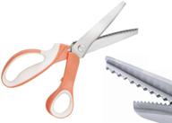 🧵 jistl professional stainless steel dressmaking sewing craft scissors, 9.3in handled pinking shears - white-orange: high-quality tools for precise fabric cutting logo