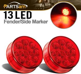 img 4 attached to 🚛 Partsam 2 Pack 2.5" Round Red Trailer LED Side Marker Lights with Reflectors - Waterproof, 12V Sealed Trucks Lamps, 13 Diodes - Cab Sleeper Panel Lights, 2.5" Round LED Marker Lights