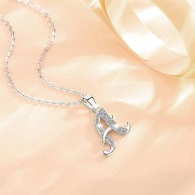 img 1 attached to 💎 AEONSLOVE Sterling Silver Initial Necklace with CZ, 26 Alphabet Pendant, 18 Inch Chain, for Women and Girls