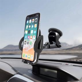 img 2 attached to 📱 360 Adjustable Car Dashboard Cell Phone Holder Mount - Compatible with iPhone 13 Pro Max, 13 Pro, 13 Mini, 13, 12 Pro Max, 11, SE, XR, XS, X - Galaxy S21 Ultra 5G, S20, S10, Note20, 10 - Black Color - by Cellet