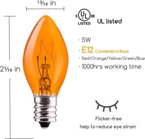 img 3 attached to 🎄 25 Pack C7 Christmas Replacement Light Bulbs - Clear Incandescent Bulbs for Christmas String Lights - E12 Candelabra Base - 5 Watt - Multicolor