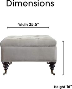 img 2 attached to Serta Ottoman Storage Casters Charcoal Furniture for Accent Furniture