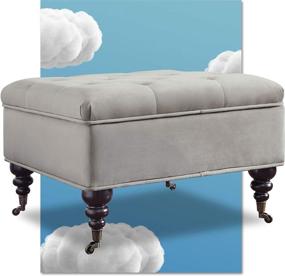 img 4 attached to Serta Ottoman Storage Casters Charcoal Furniture for Accent Furniture