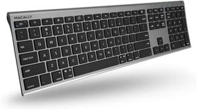 img 4 attached to 💻 Macally Wireless Bluetooth Keyboard for Mac - Rechargeable Multi-Device Keyboard for MacOS iOS PC Android - Space Gray