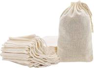 🛍️ mandala crafts cotton muslin sachet bags with drawstring – natural unbleached cotton drawstring pouches – set of 15 empty cloth drawstring bags for favor gifts, 8x10 inches logo