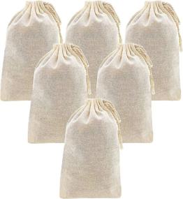 img 3 attached to 🛍️ Mandala Crafts Cotton Muslin Sachet Bags with Drawstring – Natural Unbleached Cotton Drawstring Pouches – Set of 15 Empty Cloth Drawstring Bags for Favor Gifts, 8X10 Inches