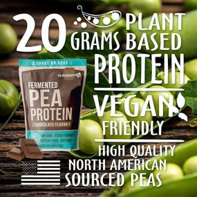 img 3 attached to Premium North American Sourced Fermented Chocolate Pea Protein Powder - 100% Plant Protein, Non-GMO, Gluten Free & Vegan Friendly (2.11 LB)