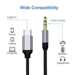 img 3 attached to USB C to 3.5mm Aux Cable (2 Pack), Type C Male to 3.5mm Male Jack Adapter, Extension Audio Cord for Car Stereo, Speaker, Headphone - Compatible with Samsung Galaxy S21 S20 Ultra S20+ Plus 5G, Note 20/10, Google Pixel 4/3 XL (3.28ft, Grey)