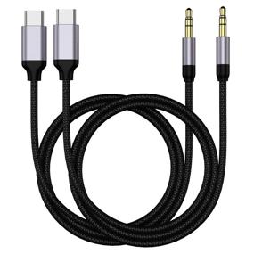 img 4 attached to USB C to 3.5mm Aux Cable (2 Pack), Type C Male to 3.5mm Male Jack Adapter, Extension Audio Cord for Car Stereo, Speaker, Headphone - Compatible with Samsung Galaxy S21 S20 Ultra S20+ Plus 5G, Note 20/10, Google Pixel 4/3 XL (3.28ft, Grey)