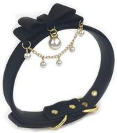 y1 velvet bean chain choker collar necklace with lolita bow – cat cosplay kitty design logo