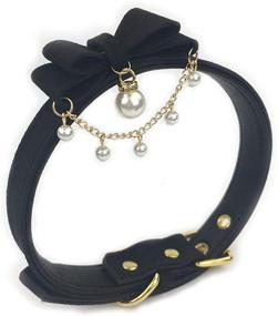 img 3 attached to Y1 Velvet Bean Chain Choker Collar Necklace with Lolita Bow – Cat Cosplay Kitty Design