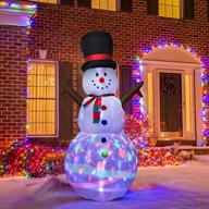 8ft lighted inflatable snowman christmas decoration - large blow up snowman with colorful rotating built-in led lights for christmas party yard garden décor by doingart logo