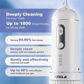 img 1 attached to 💦 Cordless Water Flosser - Portable Dental Oral Irrigator for Teeth with 4 Modes and 5 Jet Tips, IPX7 Waterproof, USB Charged for 4 Hrs, 30-Days Use, Ideal for Home, Travel, Braces, Bridges Care