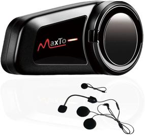 img 4 attached to 🎧 Maxto M2 Waterproof Bluetooth Headset Intercom for Motorcycle Helmet Communication Systems - Connect with Any Device, FM Radio, Noise Cancellation, 6-Riders Pairing Range up to 1000 Meters (Black)