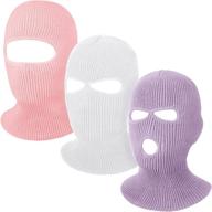 🧣 warmth and protection: 3-piece knit full face cover winter balaclava for adults logo