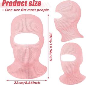 img 2 attached to 🧣 Warmth and Protection: 3-Piece Knit Full Face Cover Winter Balaclava for Adults