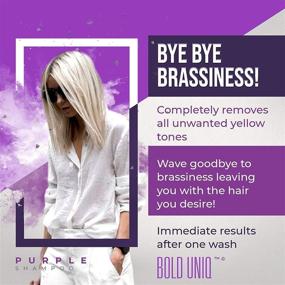 img 2 attached to 👱 Purple Shampoo for Blonde Hair: Eliminate Brassy Yellow Tones, Lighten Blonde, Platinum, Ash, Silver, and Grey Hair - Paraben & Sulfate-Free Toner for Revitalizing Bleached & Highlighted Hair