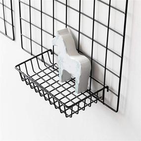 img 2 attached to 🔧 GBYAN Wall Grid Baskets: Wire Shelf Wall Organizer for Grid Panel - Flower Pot Display (2 Pack)