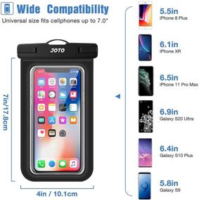 img 2 attached to 📱 JOTO Waterproof Pouch Cellphone Dry Bag Case - 6 Pack, Compatible with iPhone 13 Pro Max Mini, Galaxy S10/S9/S8, Pixel 4 XL - Clear/Black