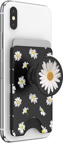 img 1 attached to Multifunctional PopSockets PopWallet+: Phone Grip, Stand, and White Daisy Wallet with Swappable PopTop